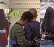 Bulgaria LGBT activists launched the billboard campaign "It's not scary, it's just love."