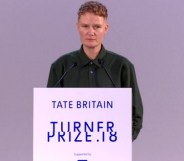 Charlotte Prodger picking up the Turner Prize on December 4 at Tate Britain