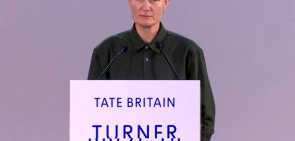 Charlotte Prodger picking up the Turner Prize on December 4 at Tate Britain
