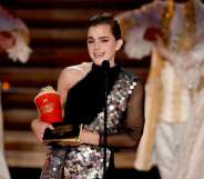 Emma Watson accepts Best Actor in a Movie at the MTV Awards