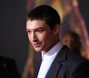 Fantastic Beasts actor Ezra Miller arrives for the world premiere of Warner Bros. Pictures' Justice League