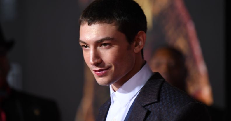 Fantastic Beasts actor Ezra Miller arrives for the world premiere of Warner Bros. Pictures' Justice League