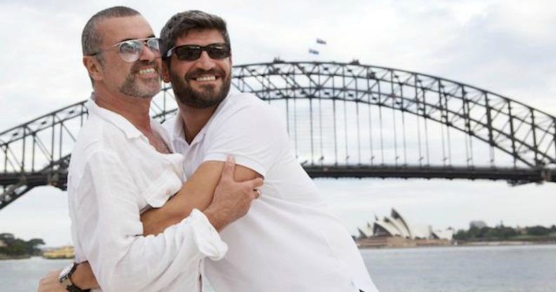 Fadi Fawaz with his boyfriend George Michael