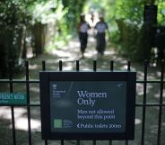 "Women only" sign at Hampstead Heath ponds