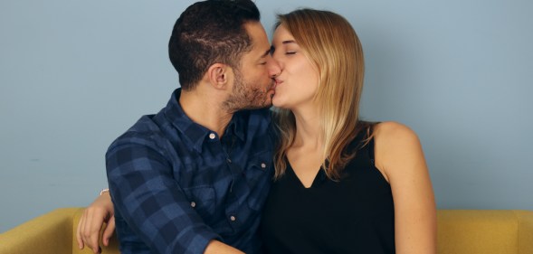 Trans couple Hannah and Jake Graf kissing
