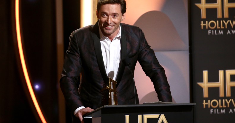 Hugh Jackman accepts the Hollywood Actor Award for "The Front Runner" onstage during the 22nd Annual Hollywood Film Awards