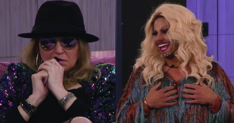 Courtney Act created a drag sister for the house, Betty Swallocks, much to the horror of India Willoughby (Photo by Big Brother UK)