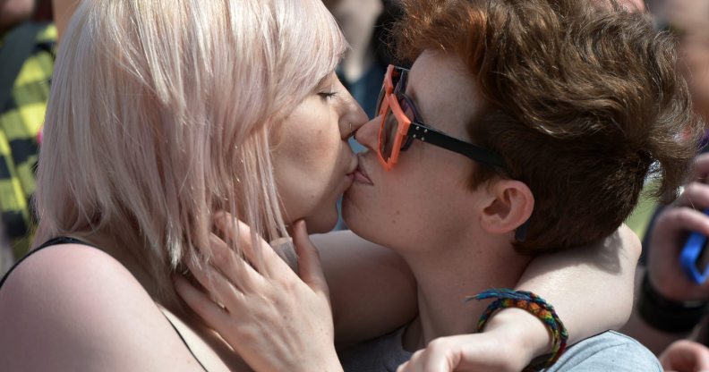 Ireland lesbians kiss