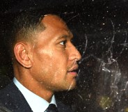 Israel Folau in the back of a car