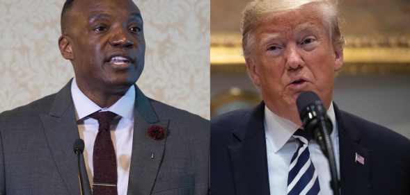 Photos of former The Apprentice season 1 runner-up Kwame Jackson and President Donald Trump