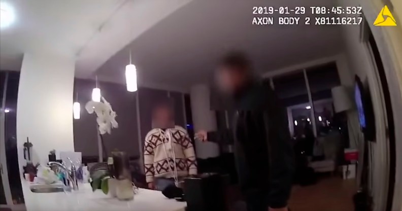 Jussie Smollett is seen with a noose around his neck in the Chicago Police bodycam footage