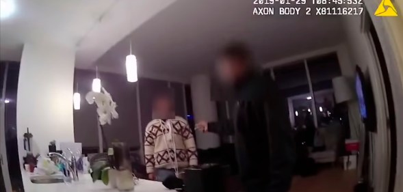 Jussie Smollett is seen with a noose around his neck in the Chicago Police bodycam footage
