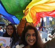 LGBT activists take part in a pride parade in Siliguri, India on December 30, 2018