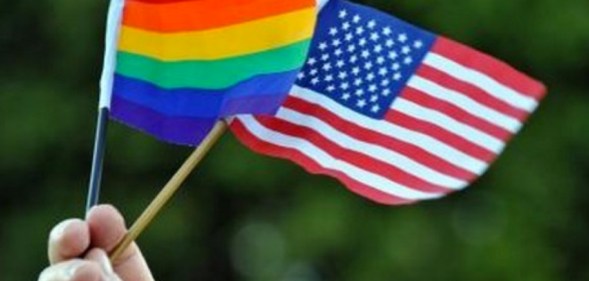 A Pride and USA flag