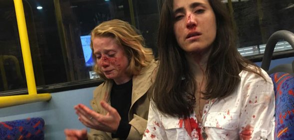 London bus attack Two women on a London bus covered in blood after alleged homophobic attack
