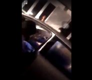 Still from video of Malaysian men being attacked from car circulated on social media.