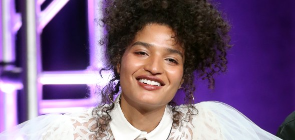 Trans actress Indya Moore speaks onstage at the 'Pose' panel during the FX Network portion of the Summer 2018 TCA Press Tour at The Beverly Hilton Hotel on August 3, 2018