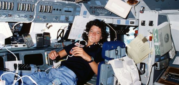 Sally Ride on the space shuttle Challenger