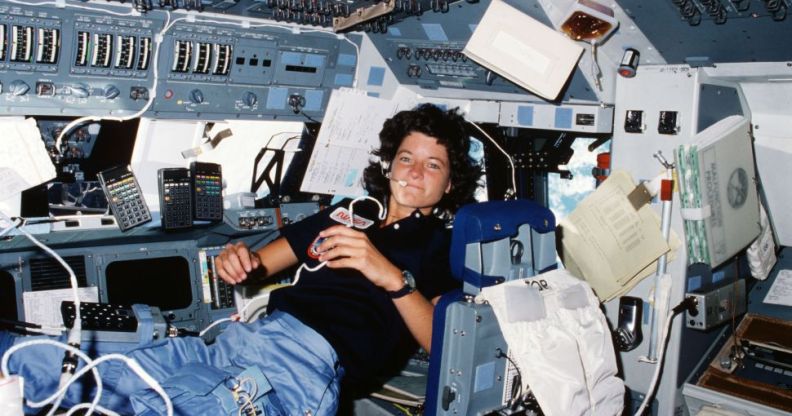 Sally Ride on the space shuttle Challenger