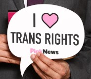 A trans rights placard – the government has said it will announce its response to the gender recognition act in "Spring next year"