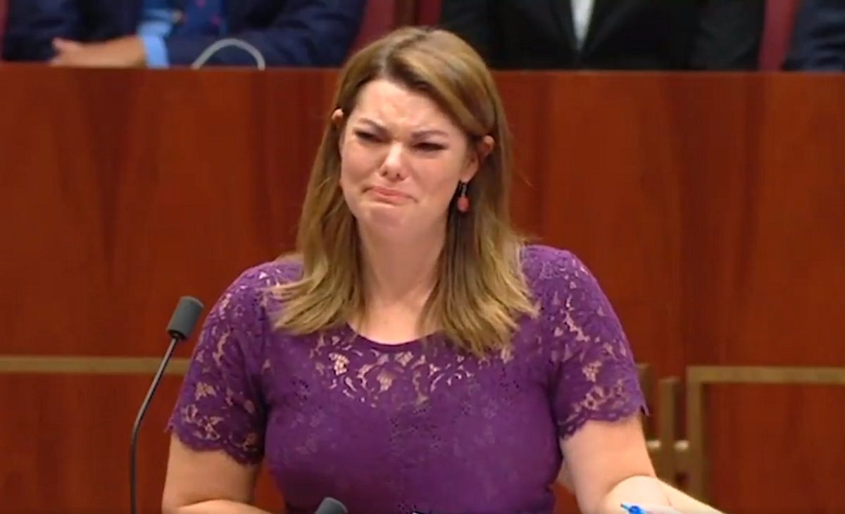 Australian Senator Sarah Hanson Young Tears Up During Emotional Speech