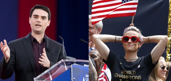 Right-wing pundit Ben Shapiro and Megan Rapinoe
