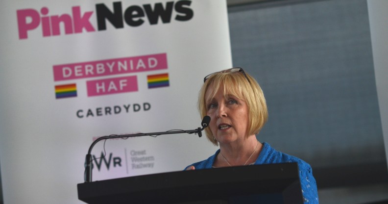 Suzy Davies at the PinkNews summer reception in Cardiff.