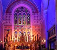 Illuminated altar of the Holy Trinity Anglican Church