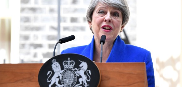 British Prime Minister Theresa May Makes A Final Statement In Downing Street