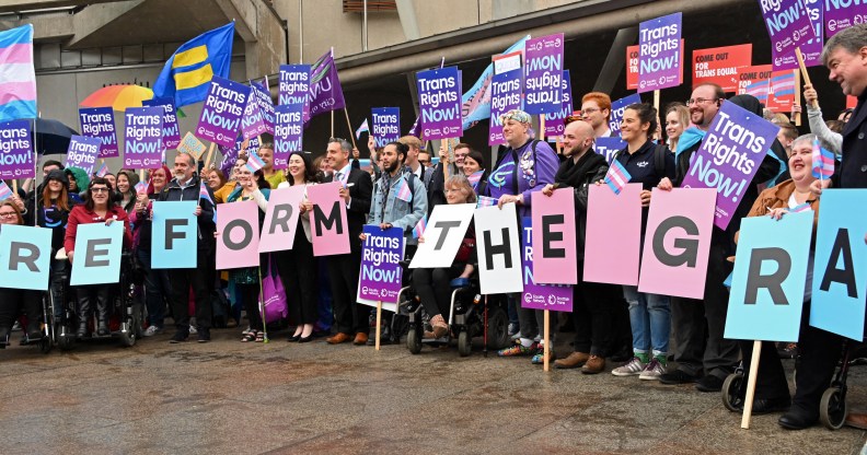 Trans people protest for Gender Recognition Act Reform to make legal gender change less difficult