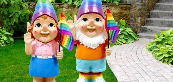 Asda Pride-themed garden gnomes
