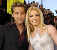 Lance Bass and Britney Spears smiling