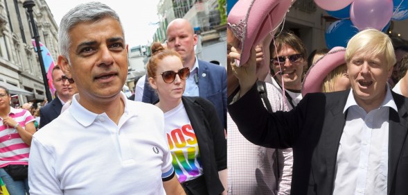 London Mayor Sadiq Khan and his predecessor Boris Johnson