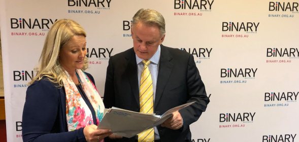 Mark Latham and Kirralie Smith of Binary Australia have launched the campaign targeting transgender kids