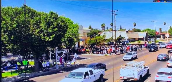 The Straight Pride rally and counter-protesters outside Planned Parenthood in Modesto, California.