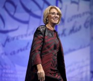 US Secretary of Education Betsy DeVos addresses the Conservative Political Action Conference at the Gaylord National Resort and Convention Center February 23, 2017 in National Harbor, Maryland.