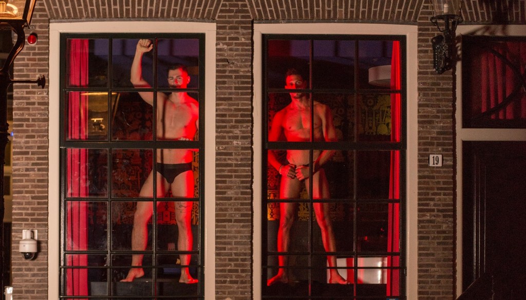 Male sex workers are taking over the windows for Amsterdam Pride