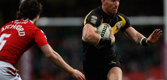 Gareth Thomas of Crusaders in action during the Engage Super League Match between Crusaders RL and Salford City Reds at Millennium Stadium on February 13, 2011 in Cardiff, Wales.