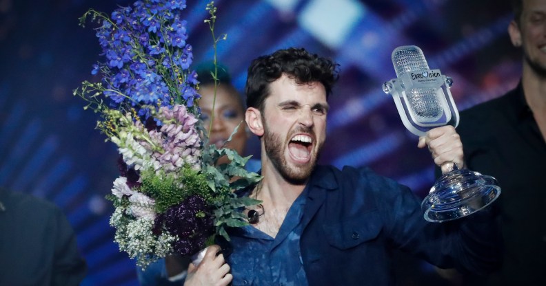 Duncan Laurence, representing The Netherlands, wins the Grand Final of the 64th annual Eurovision Song Contest held at Tel Aviv Fairgrounds on May 18, 2019 in Tel Aviv, Israel.