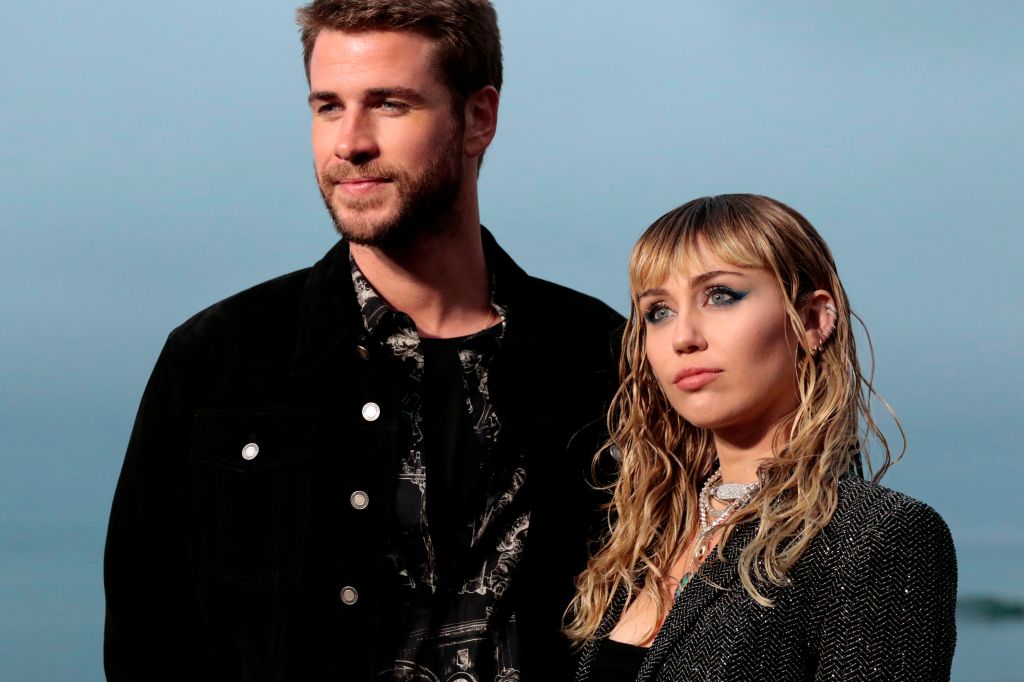 Miley Cyrus and husband Australian actor Liam Hemsworth 