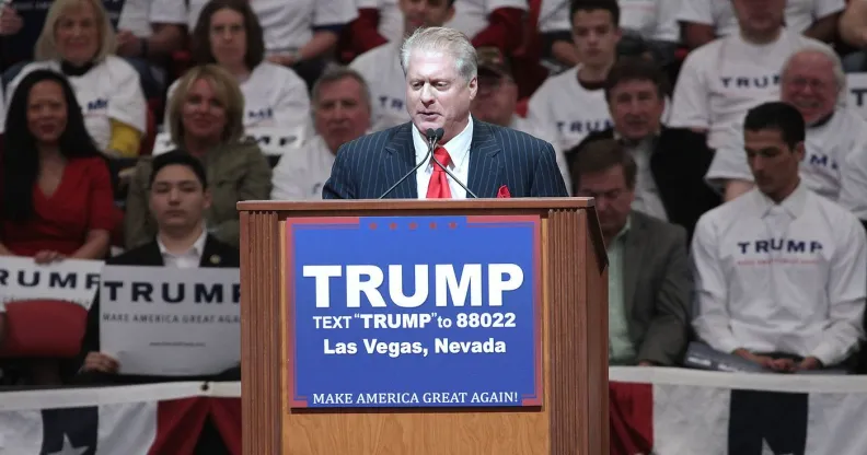 Wayne Allyn Root speaking to Donald Trump supporters at a 2016 campaign rally in Las Vegas, Nevada. (Gage Skidmore/Wikimedia Commons)