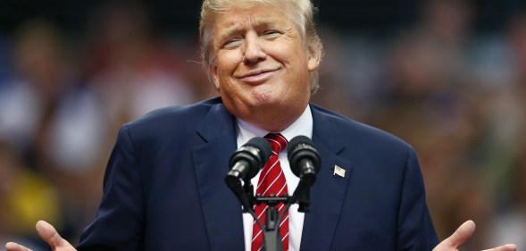 Donald Trump gurning