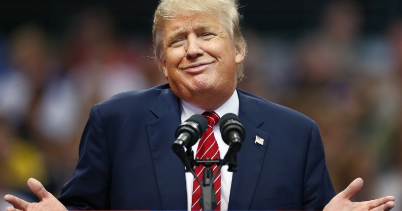 Donald Trump gurning