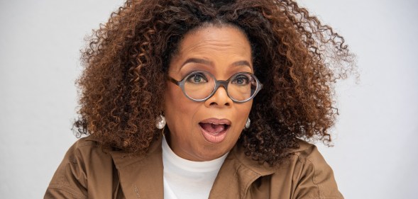Oprah Winfrey open-mouthed in shock