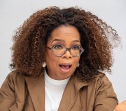 Oprah Winfrey open-mouthed in shock