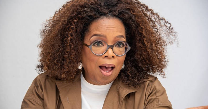 Oprah Winfrey open-mouthed in shock