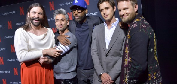 Queer Eye cast pose on the red carpet