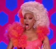 RuPual with a shocked look on her face