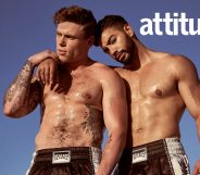Laith Ashely covers the October issue of Attitude alongside actor Gus Kenworthy (Attitude/Santiago Bisso)