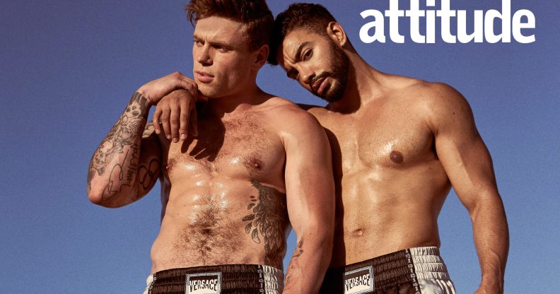 Laith Ashely covers the October issue of Attitude alongside actor Gus Kenworthy (Attitude/Santiago Bisso)
